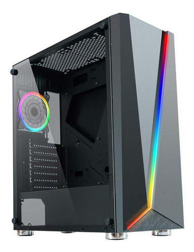 Gabinete Gamer Atx Middle Tower Led Rgb Vidro Lateral Nf