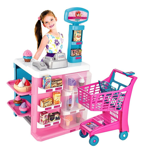 Caixa Registradora Brinquedo Confeitaria E Carrinho Infantil
