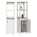 Gabinete De Baño Delio, Blanco, Con Puerta Espejo X2