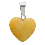 Dije Corazón Jade Amarillo Piedra Natural Tamaño 20mmx20mm