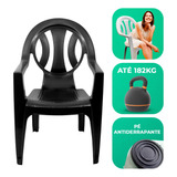 Kit C/ 12 Cadeira De Plastico Inmetro Resistente Preta