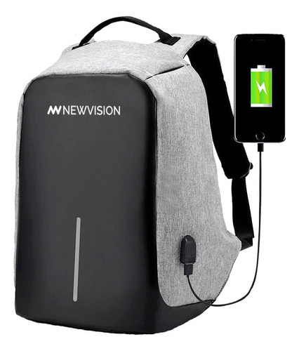 Mochila Antirrobo Usb Impermeable Porta Notebook Urbana