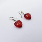 Aretes De Fantasía Rojos Con Corazón