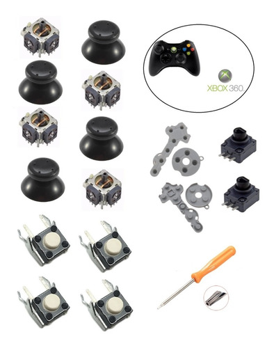 Kit Reparo Borracha Botão Rt Lt Chave Para Controle Xbox 360