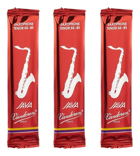 3 Palhetas Vandoren Java Red Sax Tenor - N° 2