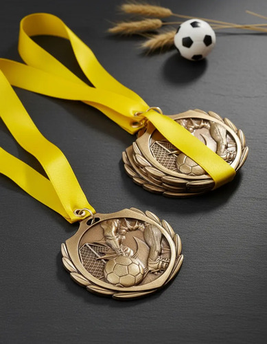 10 Medallas Metálicas Fútbol Escudo
