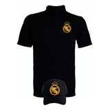 Camiseta Tipo Polo Real Madrid 2023 Obsequio Gorra Black