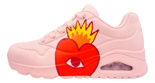 Tenis Skechers Uno Ricardo Cavolo Flaming Heart Mujer