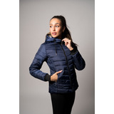 Campera Inflable De Mujer Con Polar Impermeable Abrigada