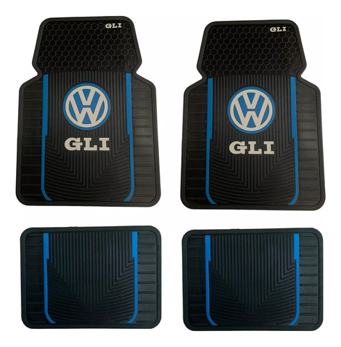 Kit Tapetes 4pzas Logo Gli Azul Vw Jetta Clásico 2011