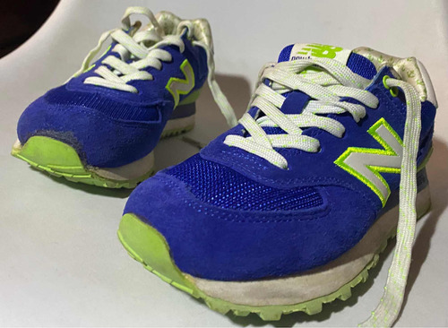 Zapatillas New Balance 574 Azules, Blancos Y Verdes