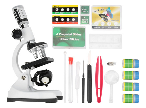 Set De Microscopio Para Niños Hd 1200x Allmetal, Kit Para Pr