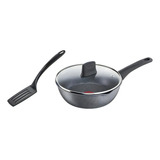 Sarten Wok Cook G1237702m 26 Cm Aluminio Antiadherente Negro Color Gris