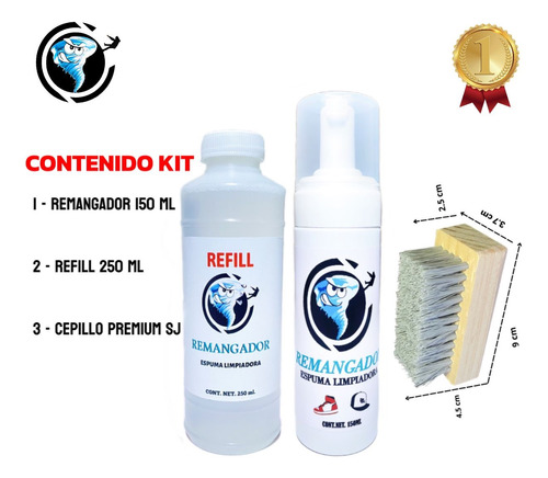 Kit - Remangador Espuma Limpiadora Para Tus Tenis Y Gorras 