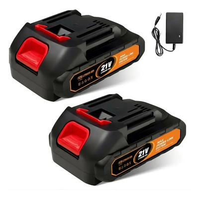 2 Baterías + Cargador 21v Repuesto Para Taladros, Esmeril