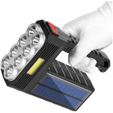 Linterna Panel Solar Lampara Lateral Frontal 8led Recargable