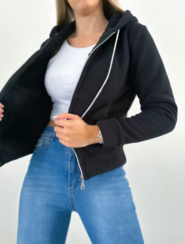 Campera Polar Con Corderito Mujer Abrigada 