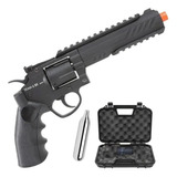 Revolver Airsoft Co2 Qgk Titan 6 Bk Full Metal C/ Maleta