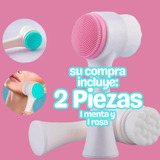 2 Pz Cepillo Exfoliante Facial Suave Elimina Impureza Acné F