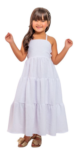 Vestido Natal Ano Novo Reveillón Longo Moda Infantil Menina