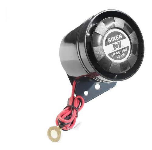 Sirena Compacta Para Alarma Auto Piezo 6 Tonos 12v 20w