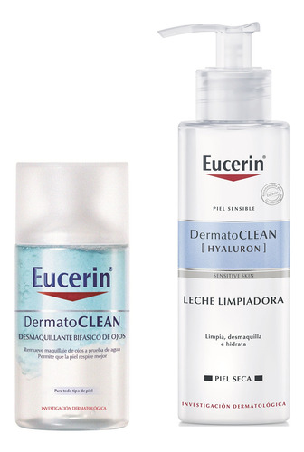 Combo Eucerin Limpieza Dermatoclean Bifásico + Milk Dry Skin