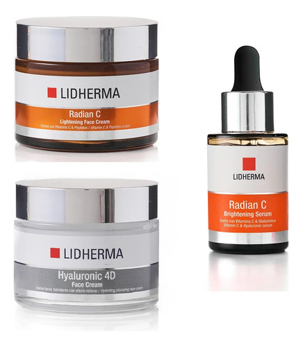 Kit Hyaluronic 4d Crema + Radian C Crema Y Serum Lidherma 