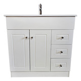 Mueble Vanitorio 80x47 Cm Termolaminado Blanco, Completo /ms