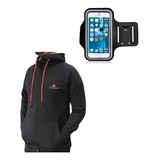 Campera Deportiva Hombre Infinity Negro + Brazalete Running!