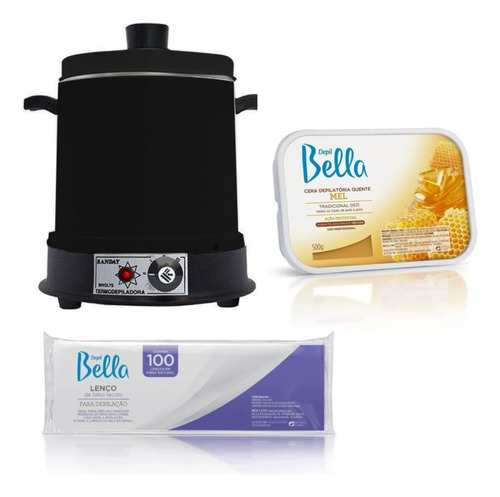 Kit Termocera 400g Depilação+ Lenço Falso Tecido + Cera 500g