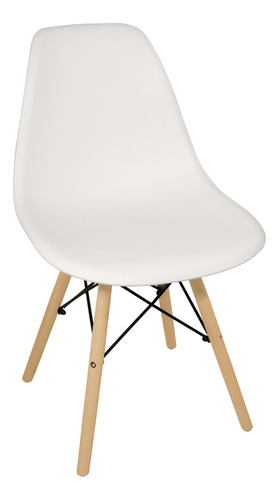 Silla Comedor Plástico Patas De Madera Diseño Eames Dsw Ct