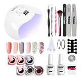 Vishine Uv Led Lámpara De Uñas Kit De Esmalte En Gel, 40w Ge