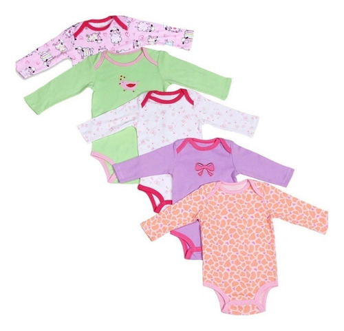 Set 5 Bodys Bodies Carters Bebé Manga Larga / Mamelucos