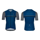 Jersey Ciclismo M/c Hombre Gw Flamma Azul Gris