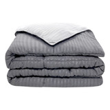 Acolchados Super King Size Edredon Gris Reversible Haussman