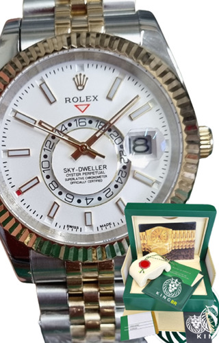 Relógio Rolex Sky-dweller Branco Misto Base Eta 3035 Caixa