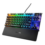 Teclado Gamer Steelseries Apex 7 Tkl Red Inglés Us Rgb Negro