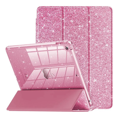 Funda Para iPad 9 8 7 Generación 10.2 Smart Cover Magnética Cartera Soporte Plegable Brillos Glitter Rosa | MercadoLibre