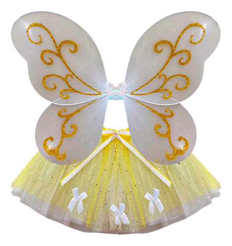 Fantasia Infantil Carnaval Menina Fadinha Princesa Asa Saia