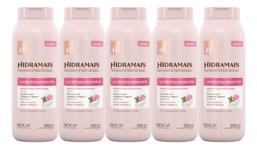 Kit 5 Loção Hidratante Rosa Mosqueta 500ml Hidramais