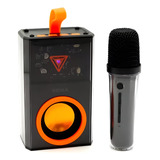 Parlante Bluetooth Portátil Mini Led Voz Karaoke + Micrófono