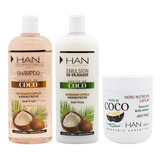 Han Coco Shampoo Acondicionador Mascara Reparador Antifrizz 