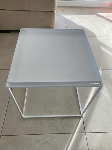 Mesa Ratona De Hierro Blanco. Estilo Industrial