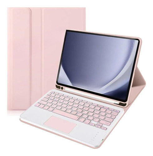 Teclado Retroiluminado Para Para Galaxy Tab S9 / S9 Fe Rosa