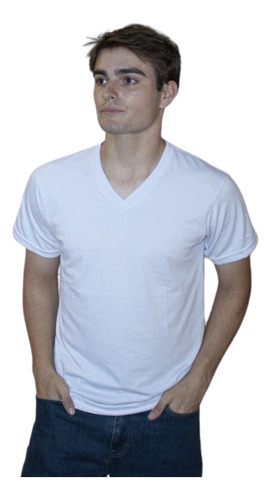 Camiseta Hombre V  Piel De Durazno -para Sublimación
