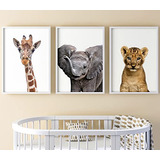 Impresiones Realistas De Animales De Safari Para Bebés, Niña