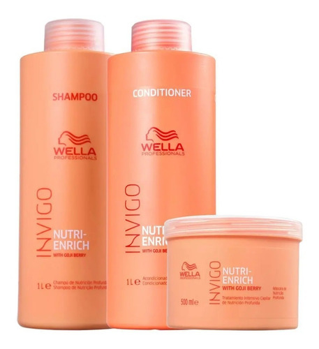 Wella Nutri Enrich Shampoo 1l + Condicionador 1l +másc 500ml