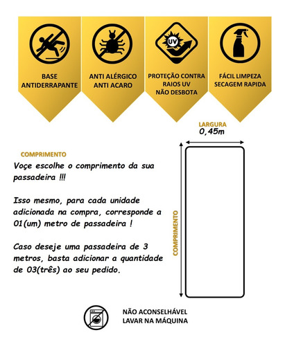 Passadeira Emborrachada Antiderrapante Venda Por Metro 0,45