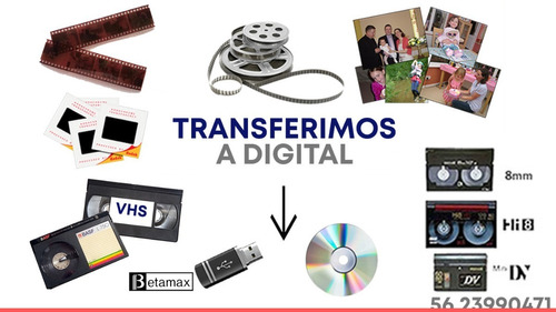 Transfer Beta, Vhs, V8, Cine A Digital,  Dvd Y Usb 