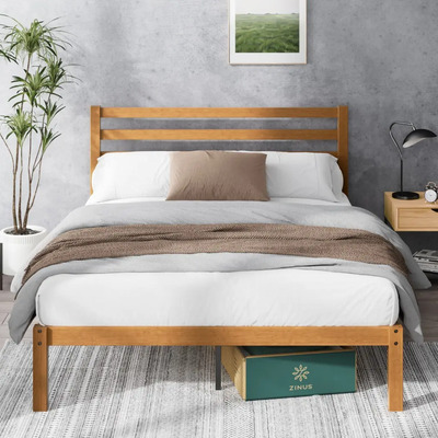 Zinus Leah | Base De Cama Matrimonial De Bambú Con Cabecera | Meses sin interés